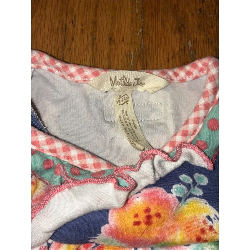 Matilda Jane Toddler girls Blue Floral Romper Size 18-24 Months